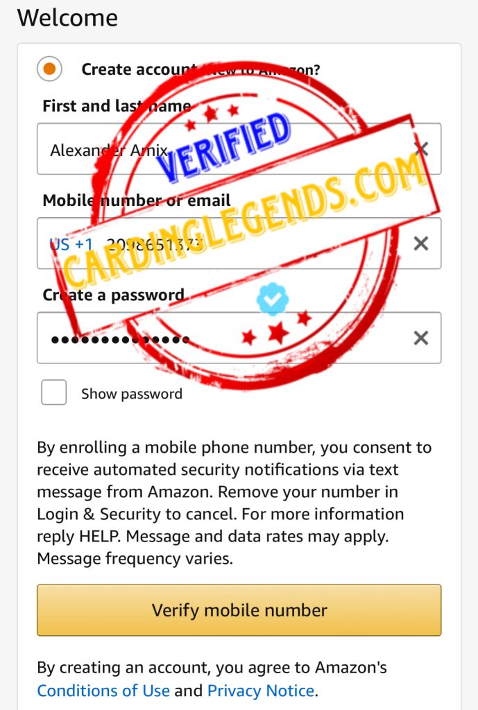 Amazon Carding Method 2025 Step By Step Video Tutorial Updated Make a new account using the nonvbv fullz information from the card you purchased from WCC. Name, email, and phone are required to proceed. You must enter your email address and password in the first section of the form to proceed.